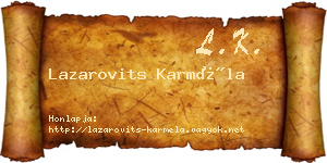 Lazarovits Karméla névjegykártya